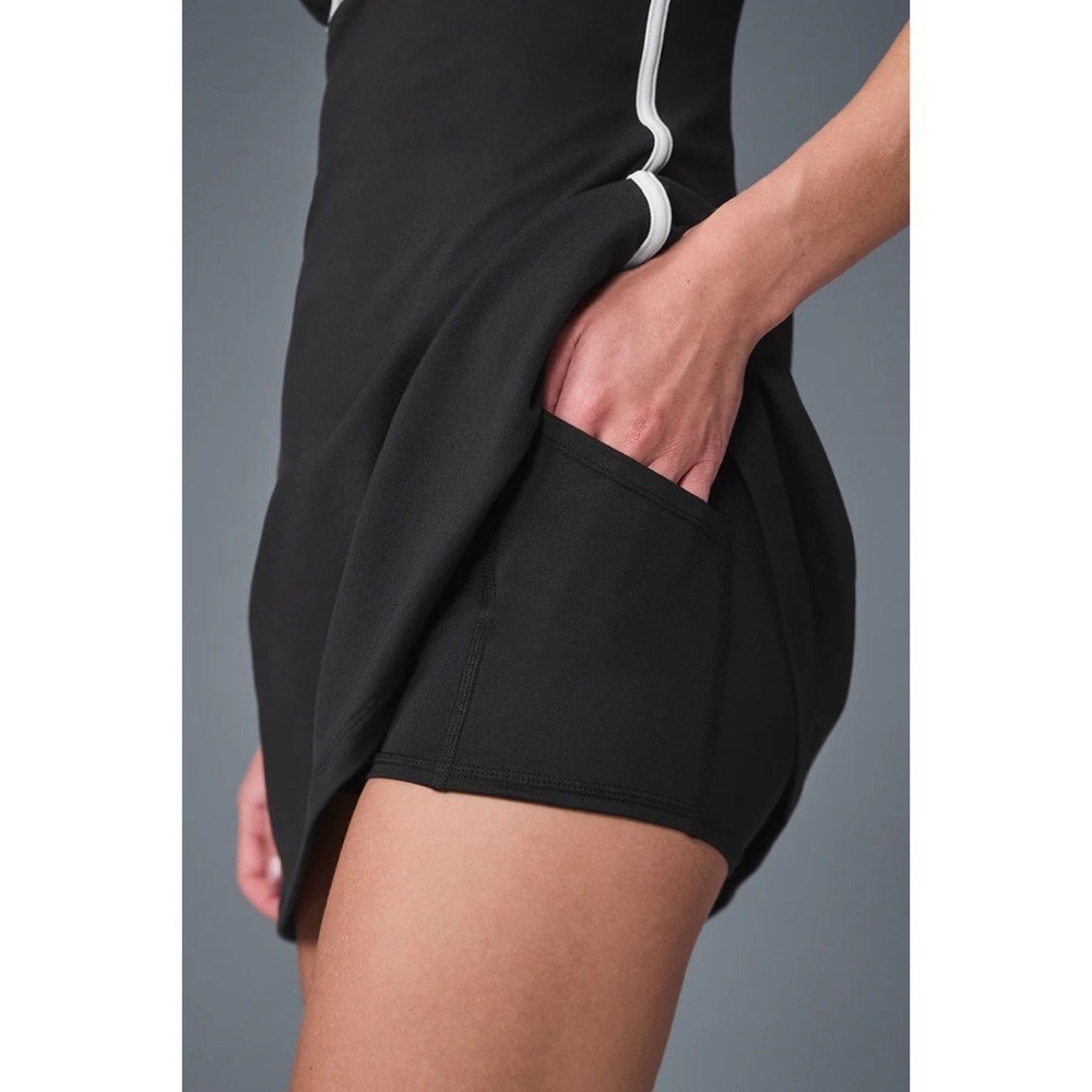 Alo Yoga Airbrush Streamlined Dress Black/White XXS - Picture 4 of 13